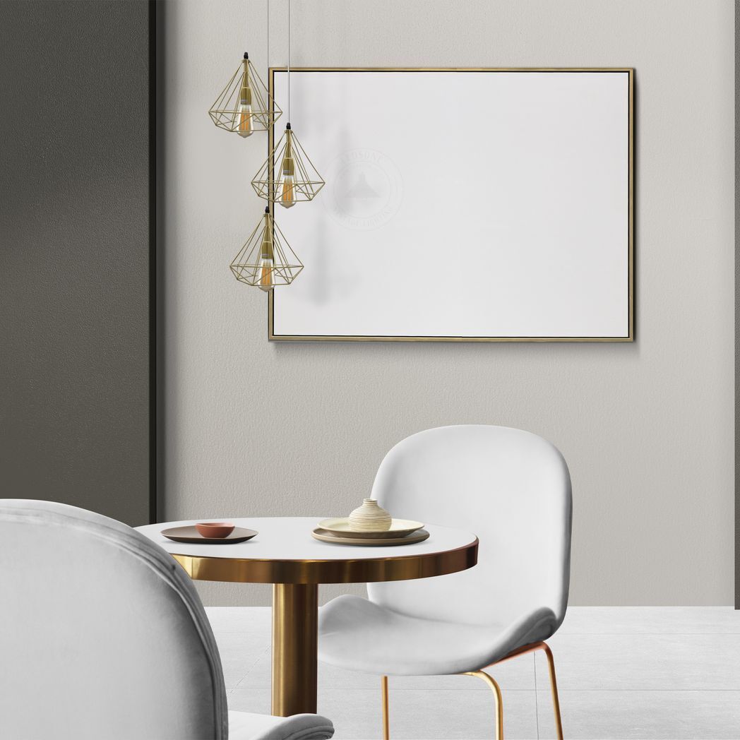 3 Head Round Base Gold Vintage Industrial E27 Ceiling Hanging Light Cage Shade Loft Style Metal Ceiling Pendant Lamp