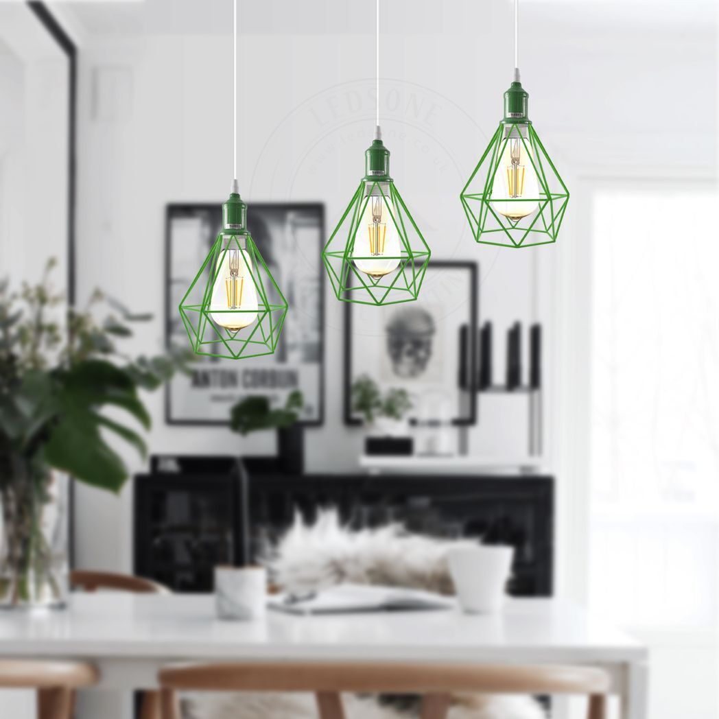 Pendant Industrial Ceiling Light Fitting, Metal Open Style Vintage Lamp Shade