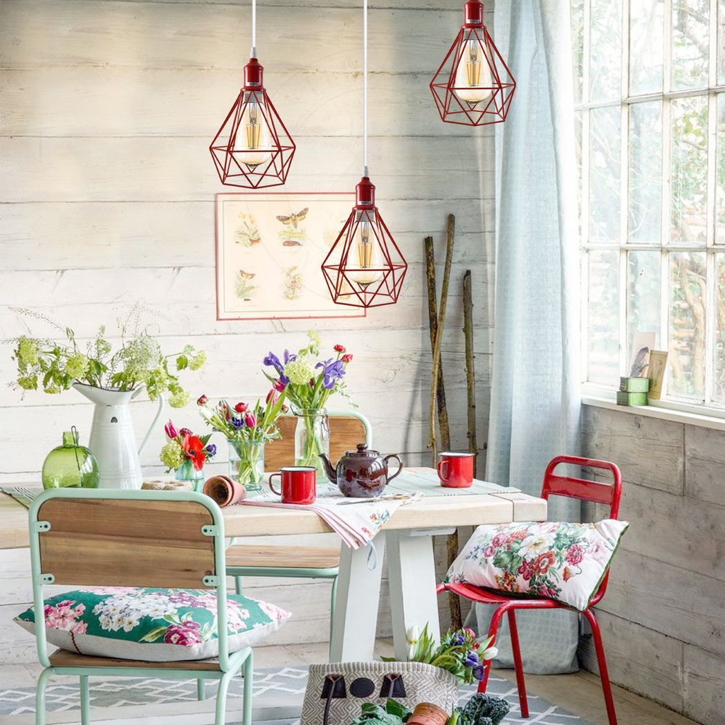 Pendant Industrial Ceiling Light Fitting, Metal Open Style Vintage Lamp Shade