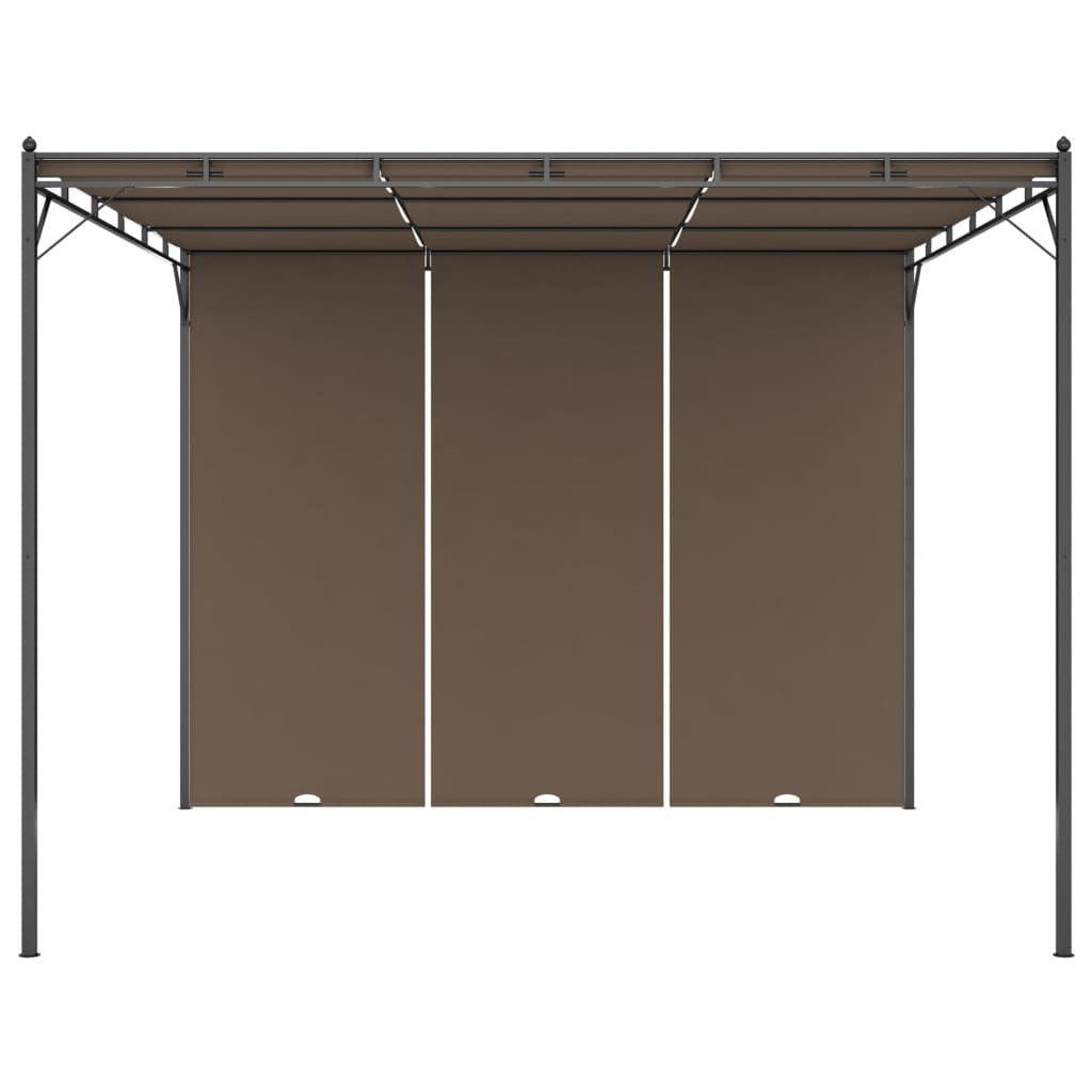 Garden Gazebo with Side Curtain 3x3x2.25 m Taupe