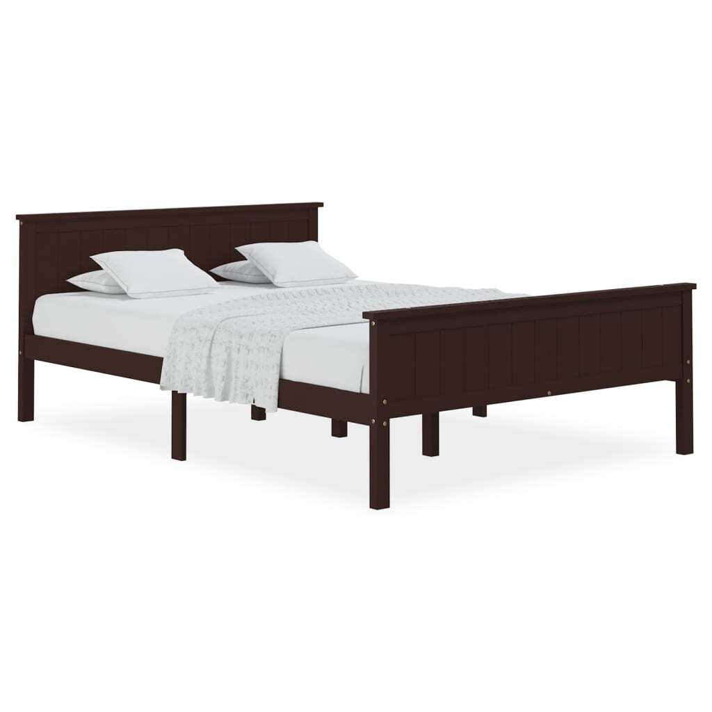 Bed Frame Dark Brown Solid Wood Pine 120x200 cm