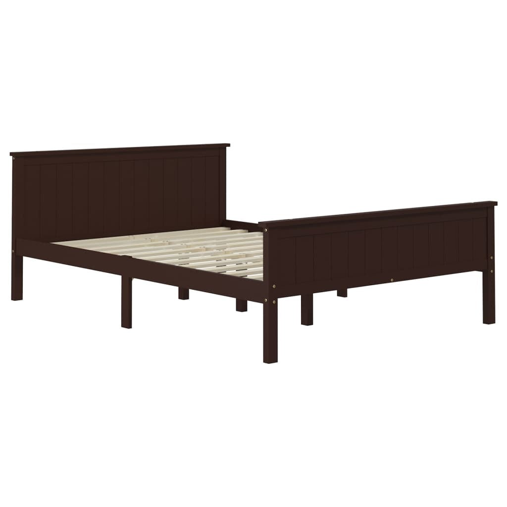 Bed Frame Dark Brown Solid Wood Pine 120x200 cm