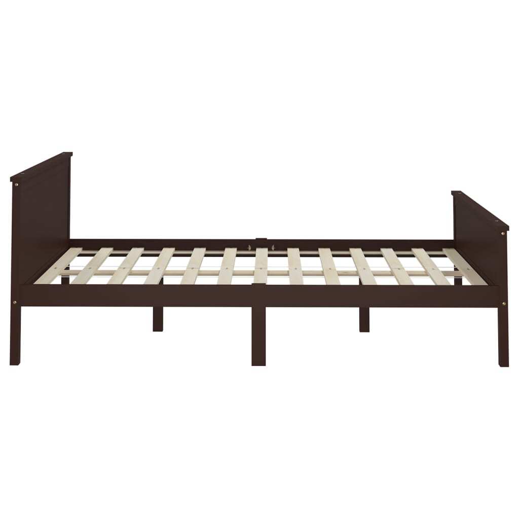 Bed Frame Dark Brown Solid Wood Pine 120x200 cm