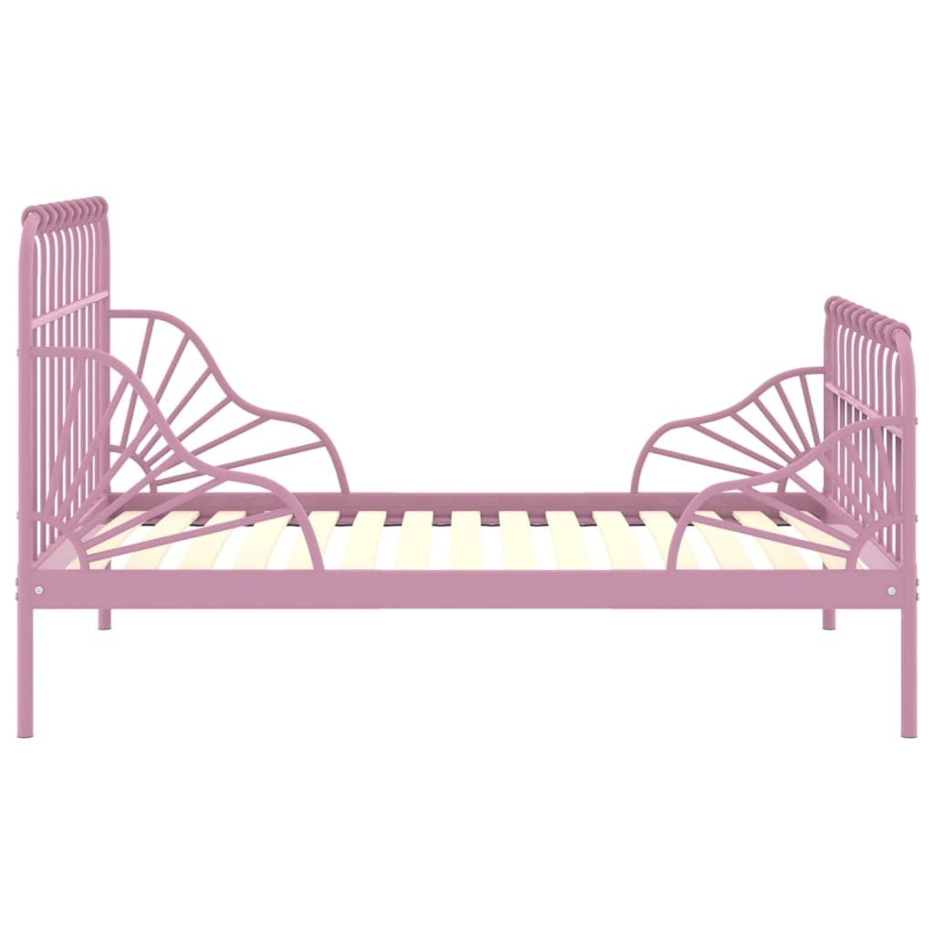 Extendable Bed Frame Pink Metal 80x130/200 cm