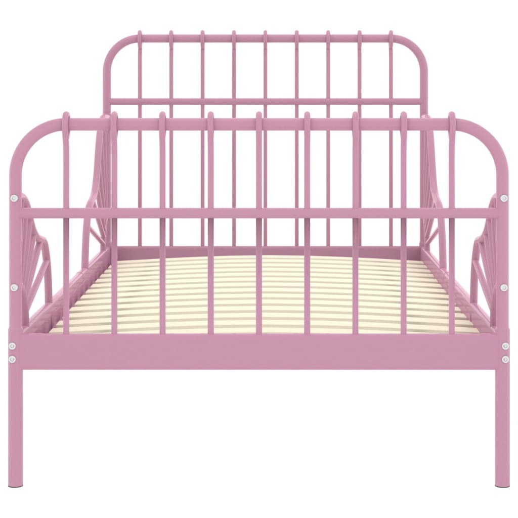 Extendable Bed Frame Pink Metal 80x130/200 cm