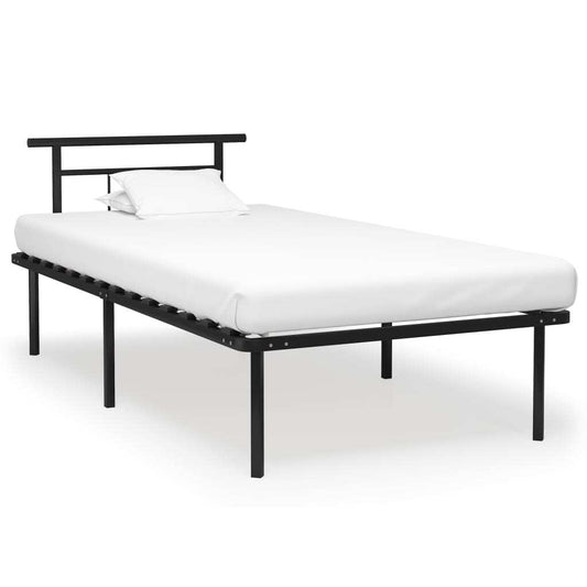 Bed Frame Black Metal 100x200 cm