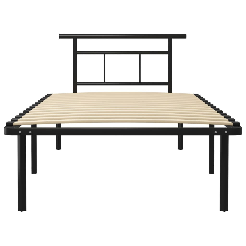 Bed Frame Black Metal 100x200 cm