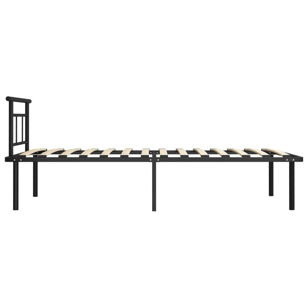 Bed Frame Black Metal 100x200 cm