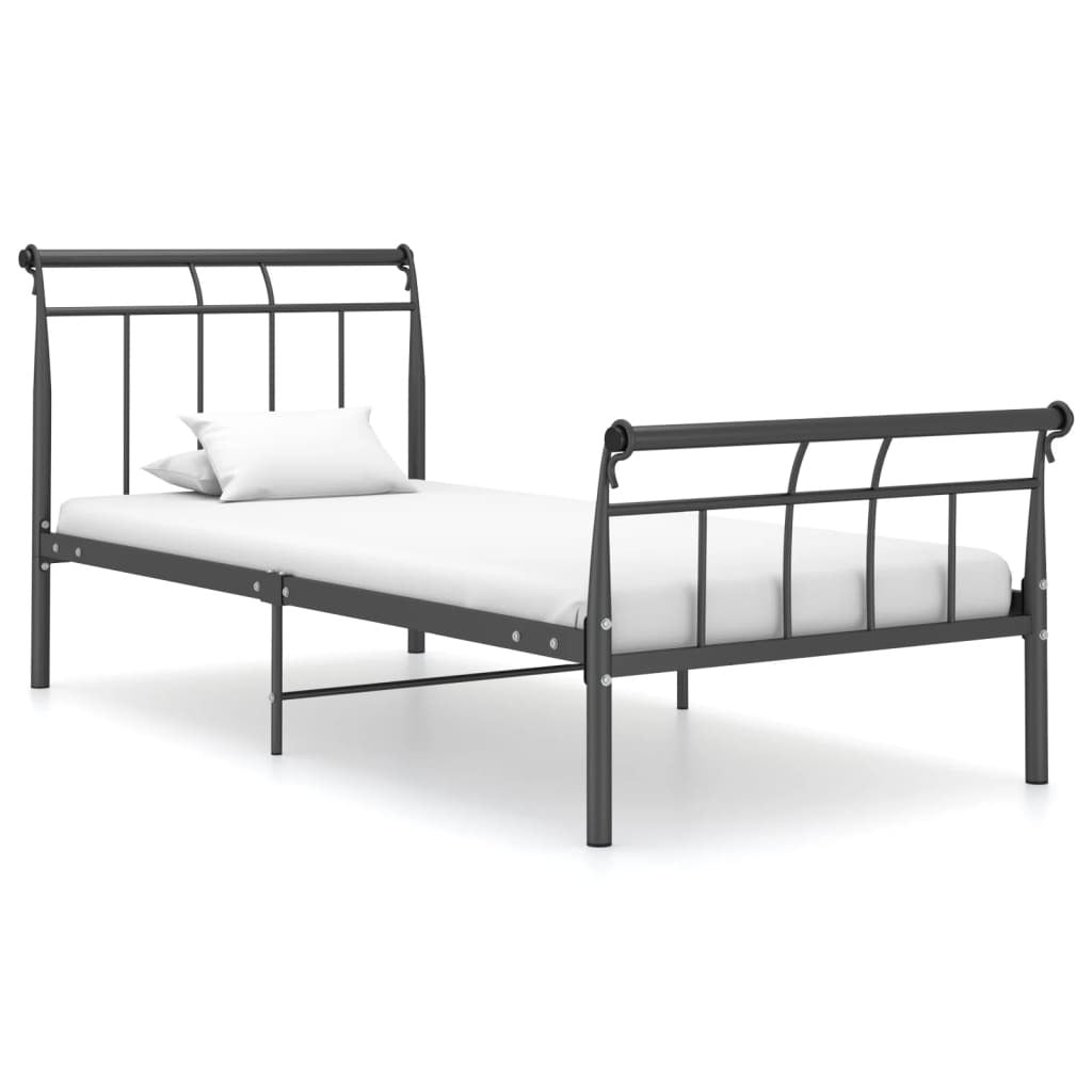 Bed Frame Black Metal 100x200 cm