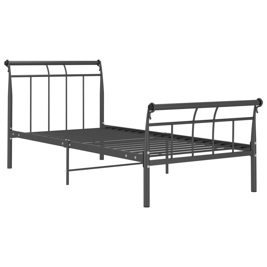 Bed Frame Black Metal 100x200 cm