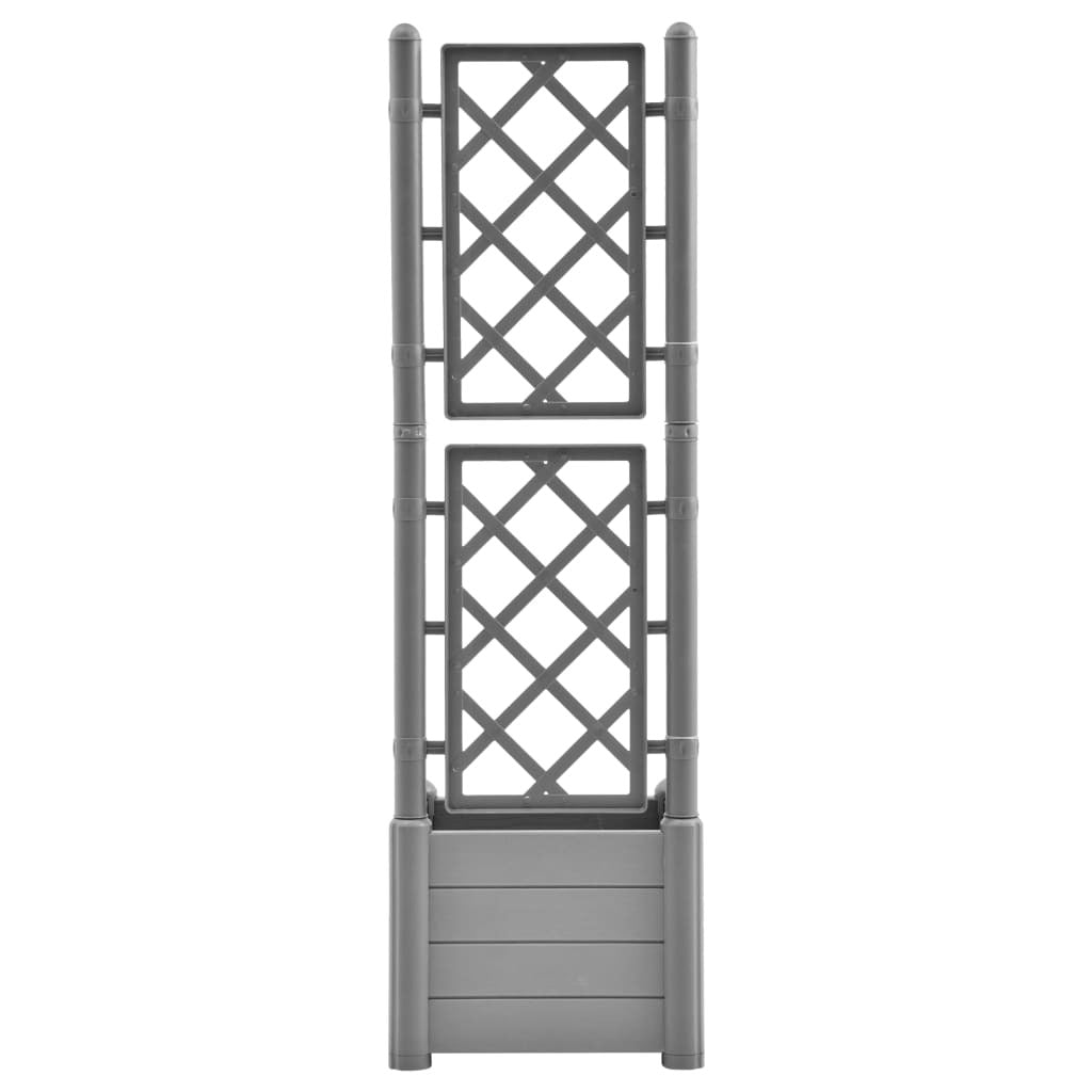 Garden Planter with Trellis 43x43x142 cm PP Stone Grey