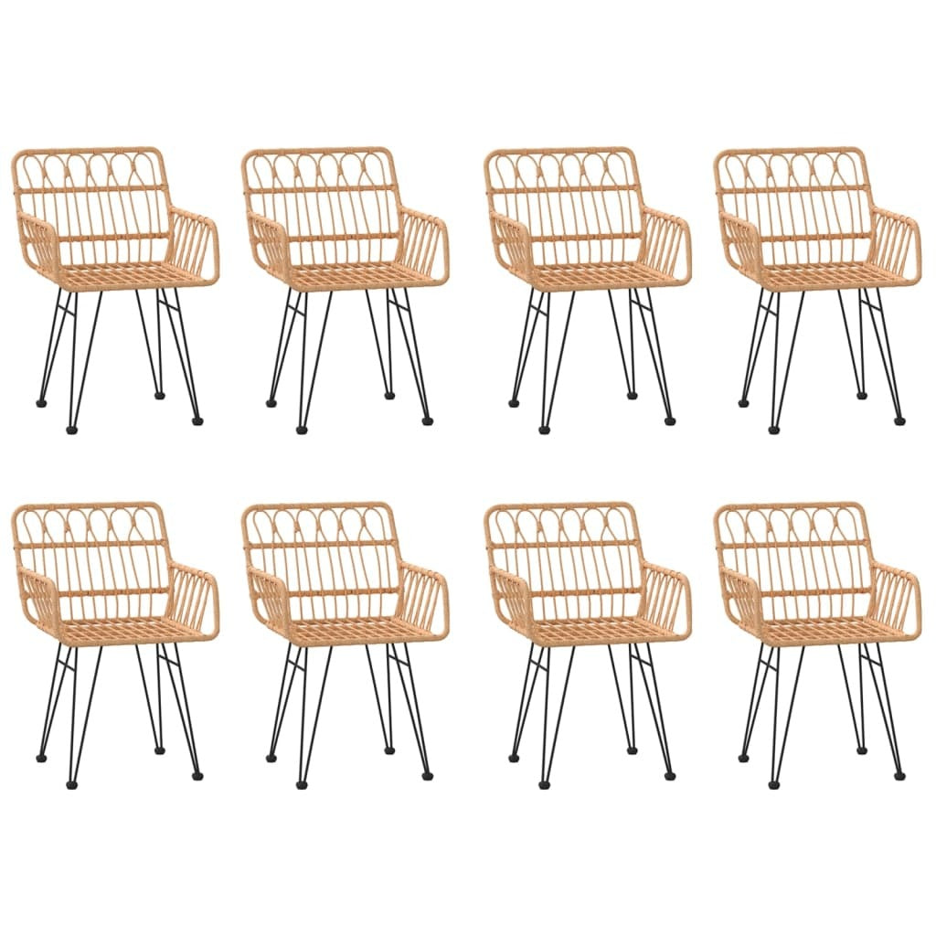 9 Piece Garden Dining Set Poly Rattan