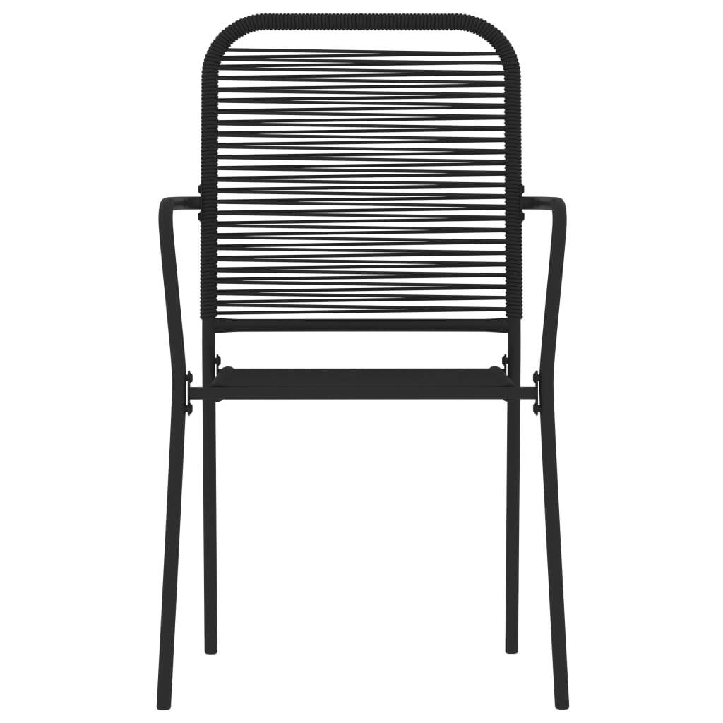 7 Piece Garden Dining Set Black