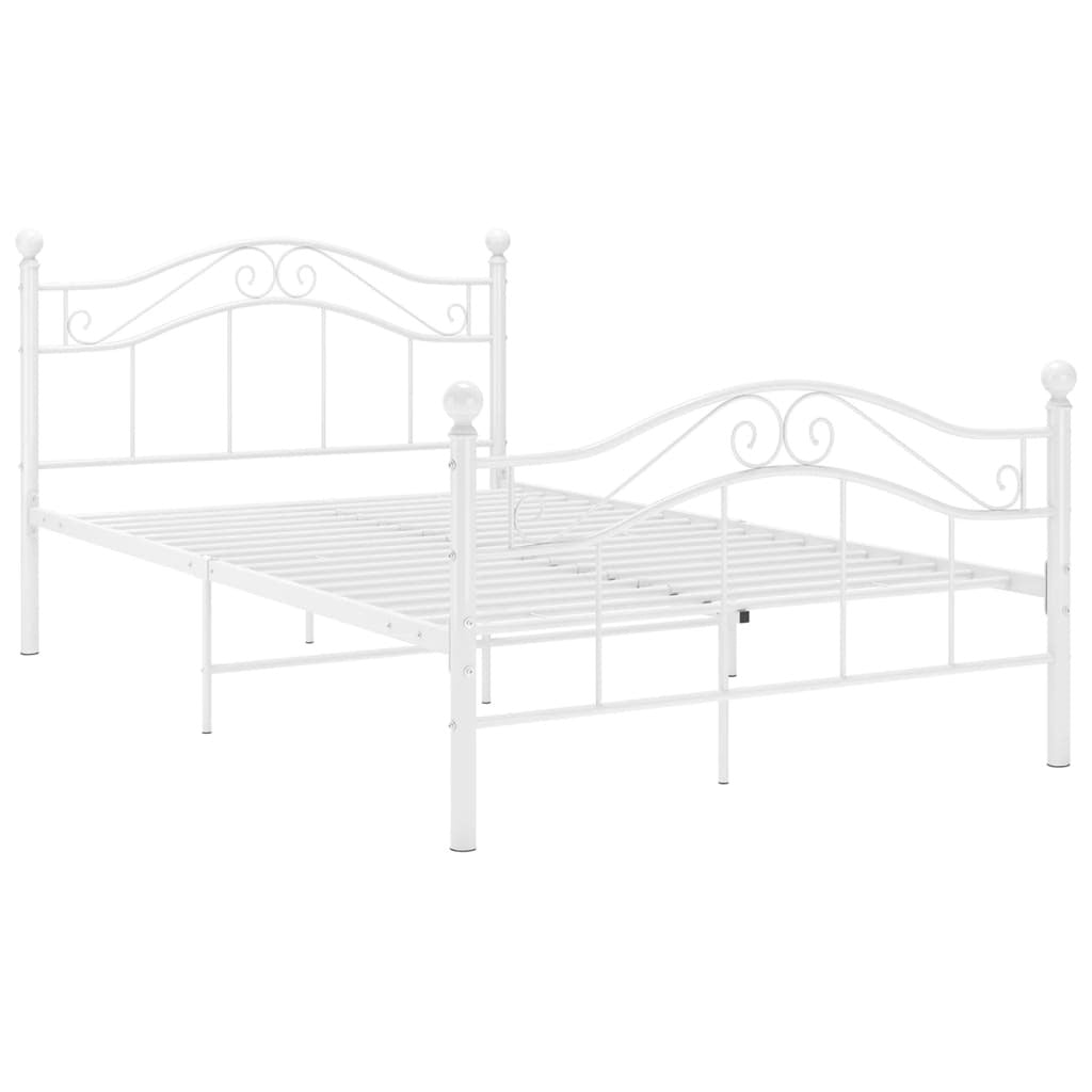 Bed Frame White Metal 120x200 cm