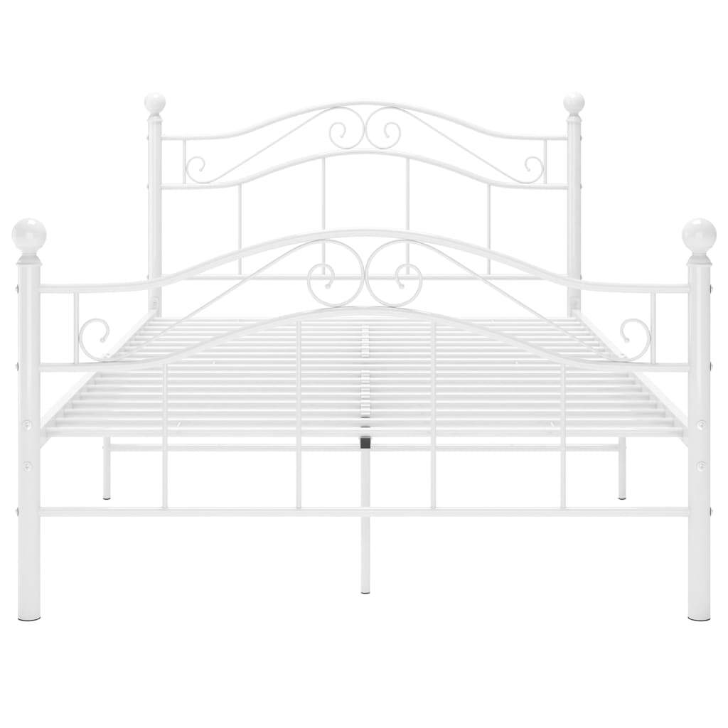 Bed Frame White Metal 120x200 cm