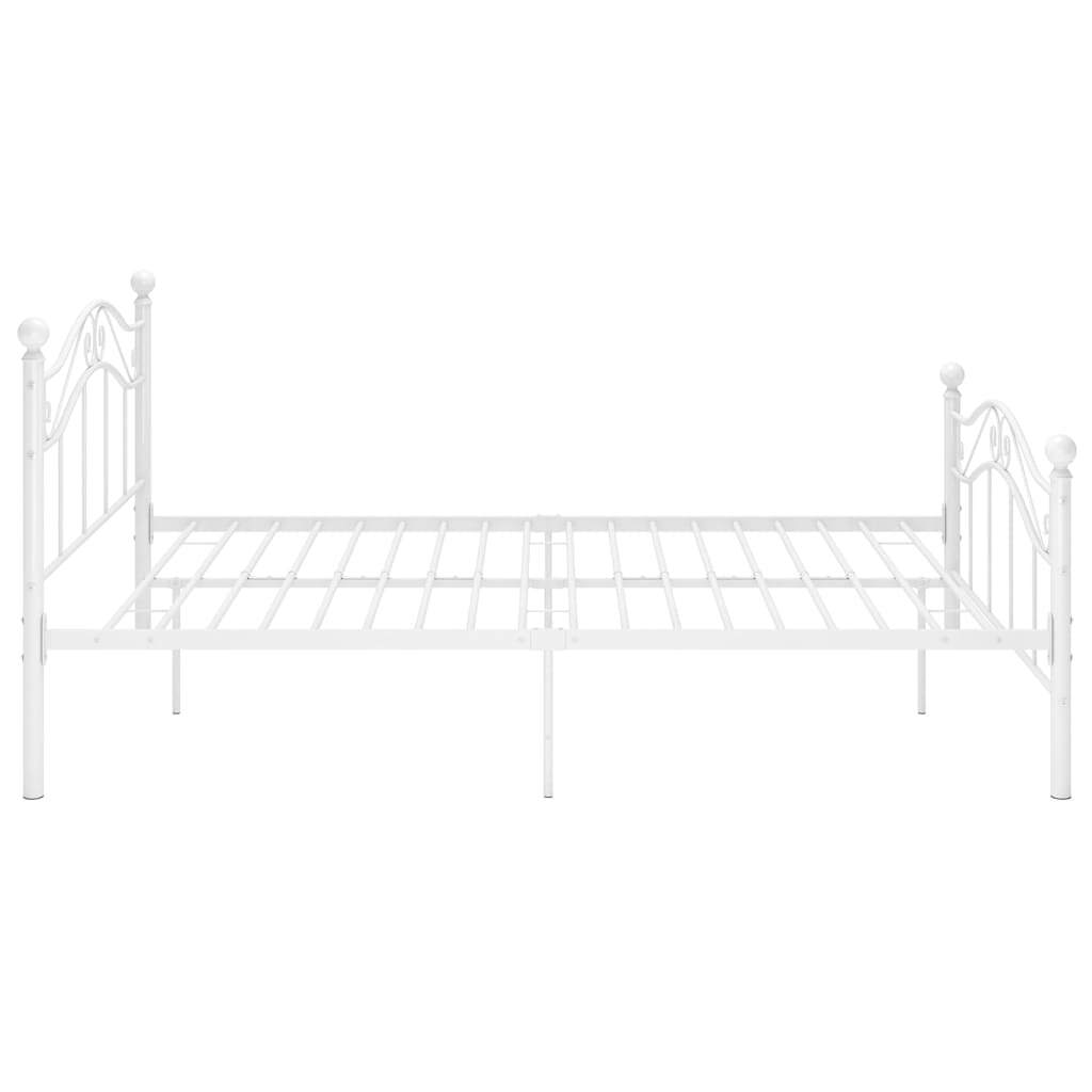Bed Frame White Metal 120x200 cm