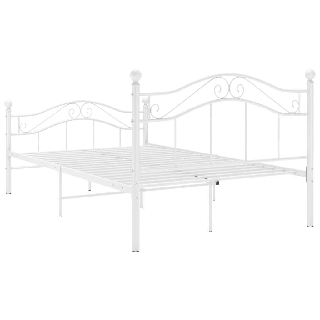 Bed Frame White Metal 120x200 cm