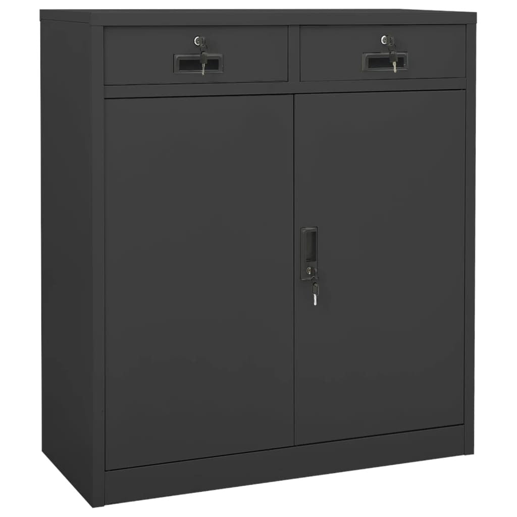 Office Cabinet with Planter Box Anthracite 90x40x125 cm Steel