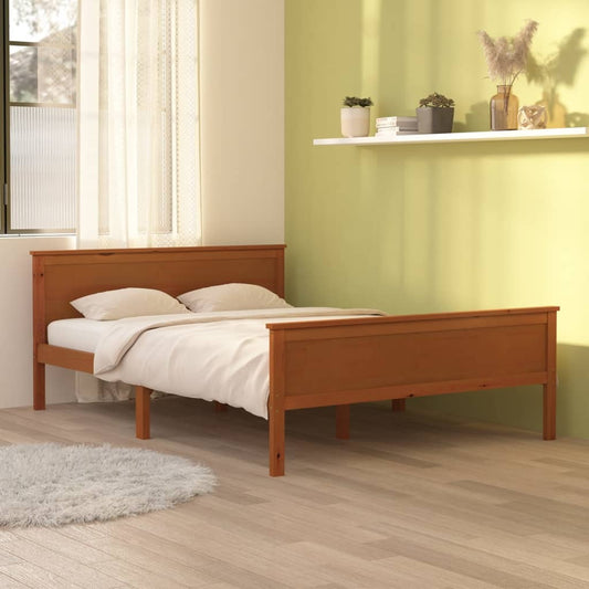 Bed Frame Honey Brown Solid Wood Pine 160x200 cm