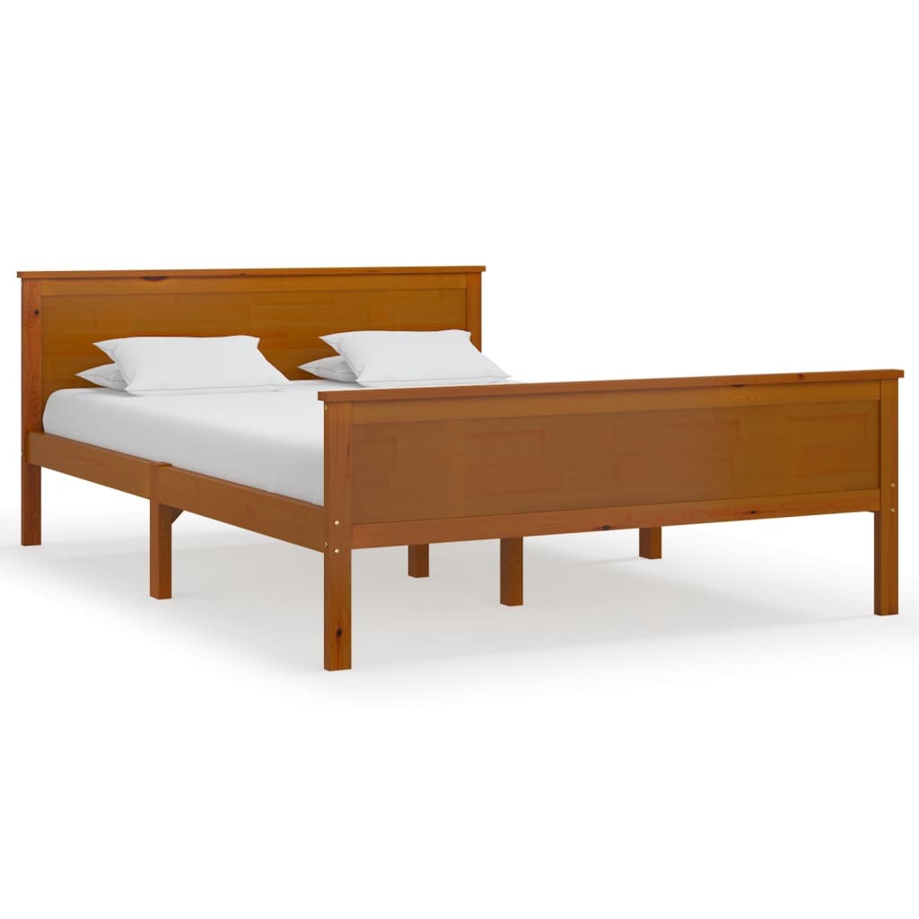 Bed Frame Honey Brown Solid Wood Pine 160x200 cm
