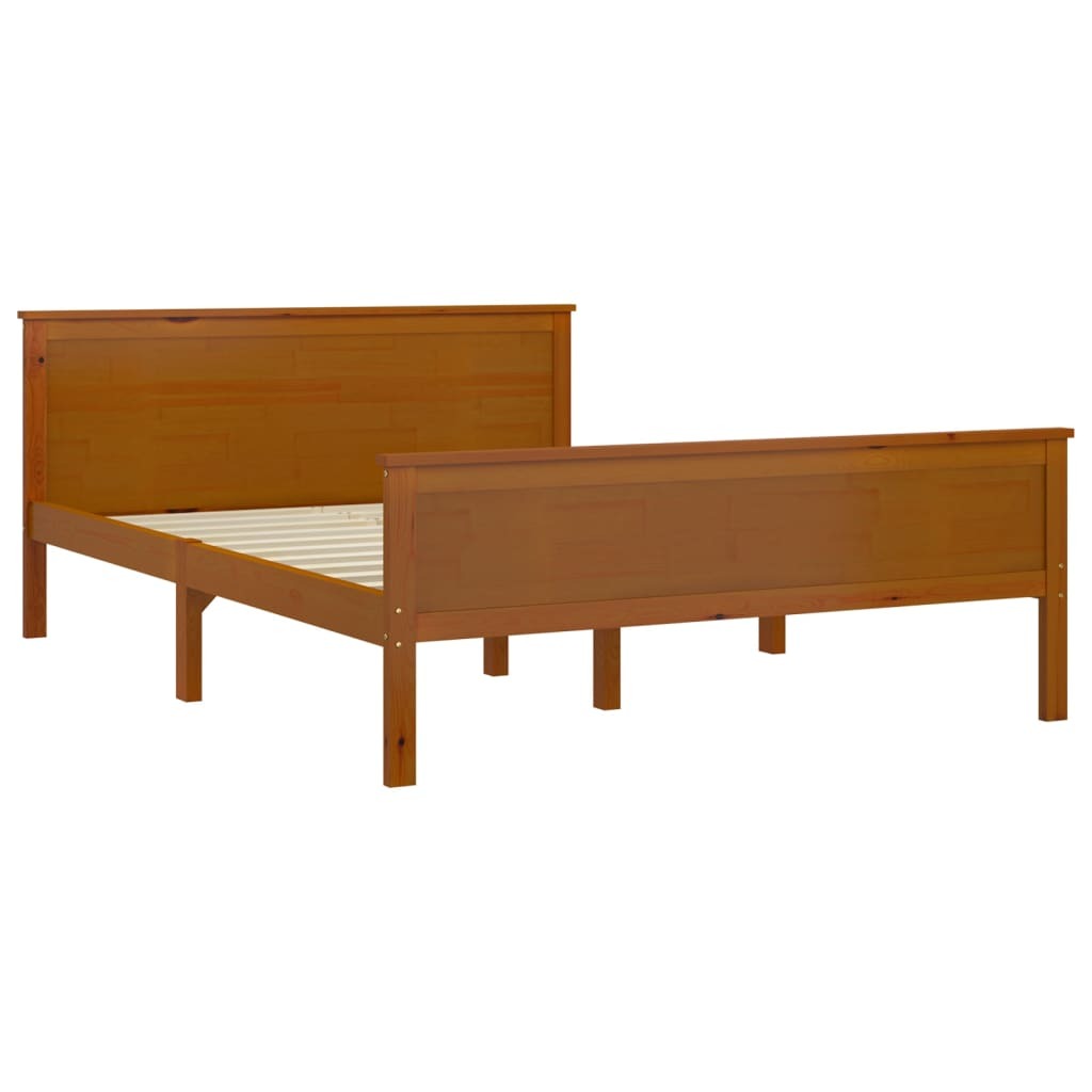 Bed Frame Honey Brown Solid Wood Pine 160x200 cm