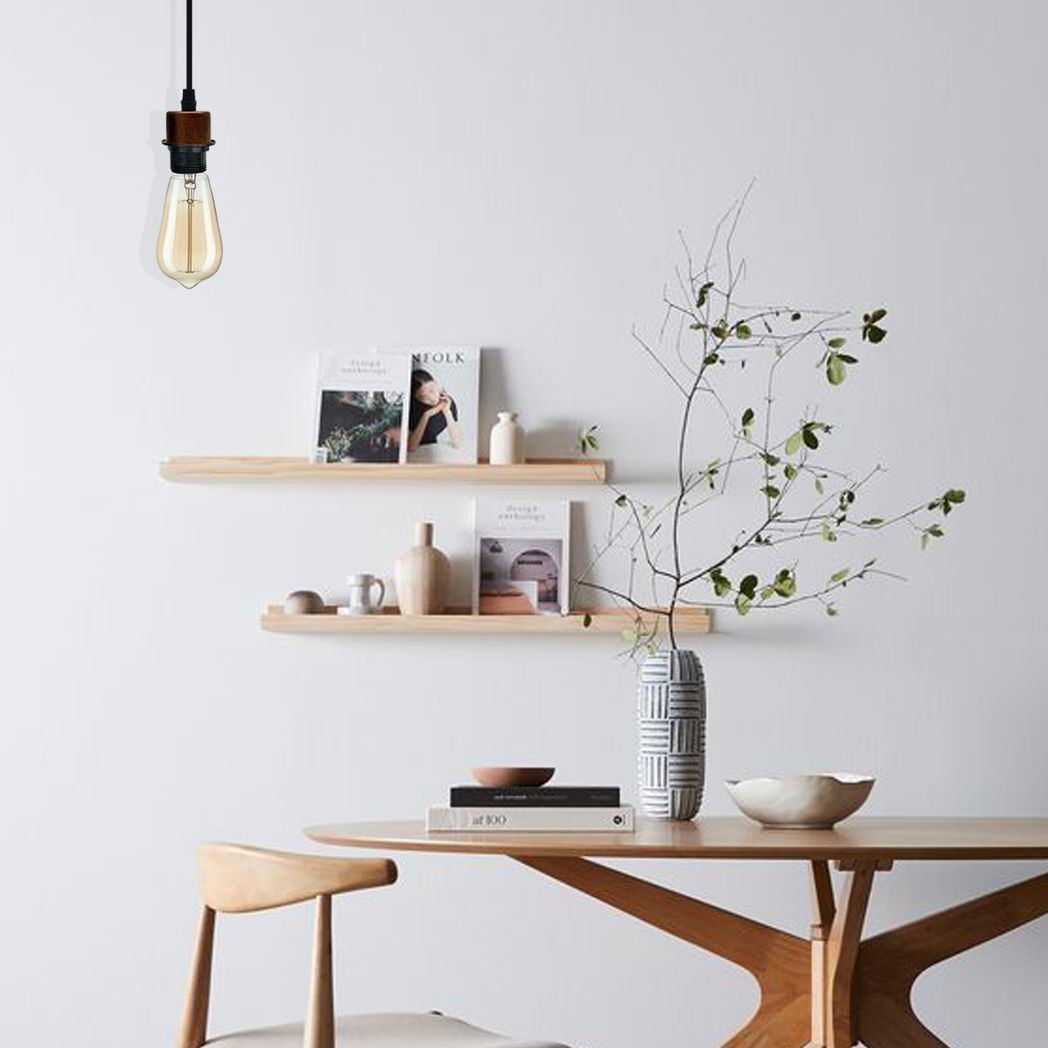 5 Pack Industrial Rustic Red Pendant Light, Lampshade Addable E27 Lamp Holder Light, E27 UK Holder Set With PVC Cable.