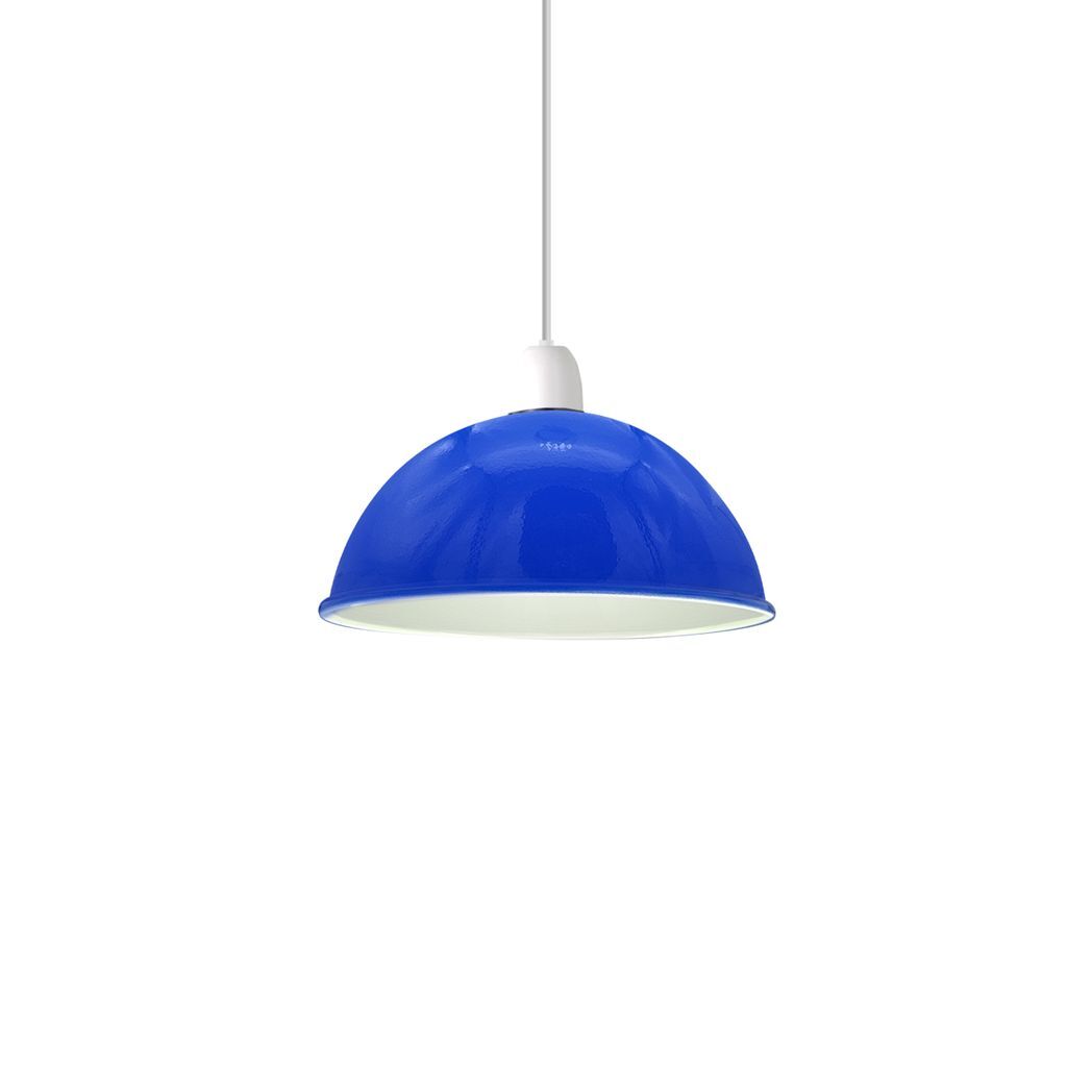 Vintage Navy Blue  Industrial Easy Fit Dome Shaped Lamp Shade Ceiling, Pendant, Wall Light Metal E27 Light Fitting 60W