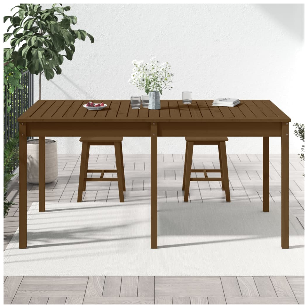 Garden Table Honey Brown 159.5x82.5x76 cm Solid Wood Pine