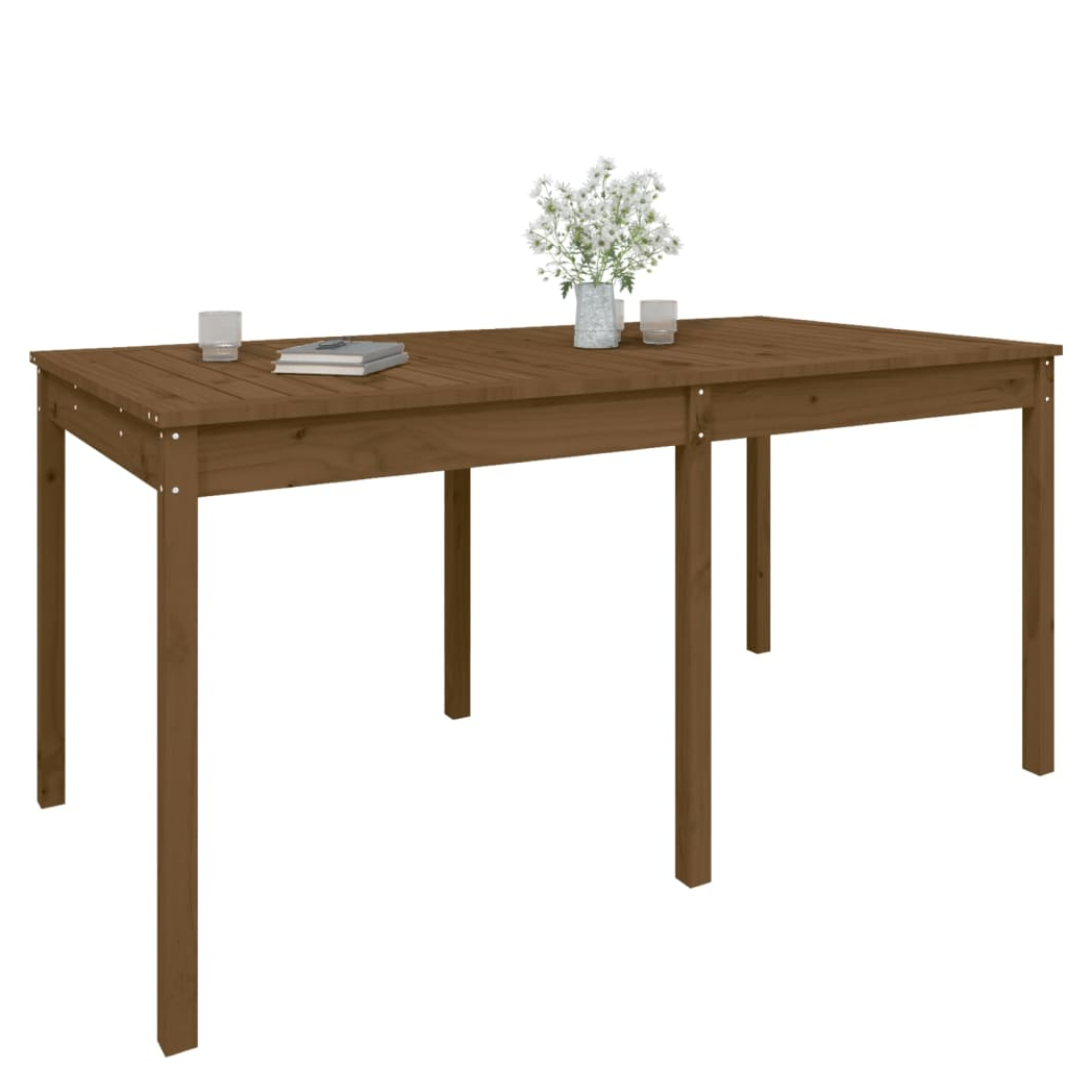 Garden Table Honey Brown 159.5x82.5x76 cm Solid Wood Pine