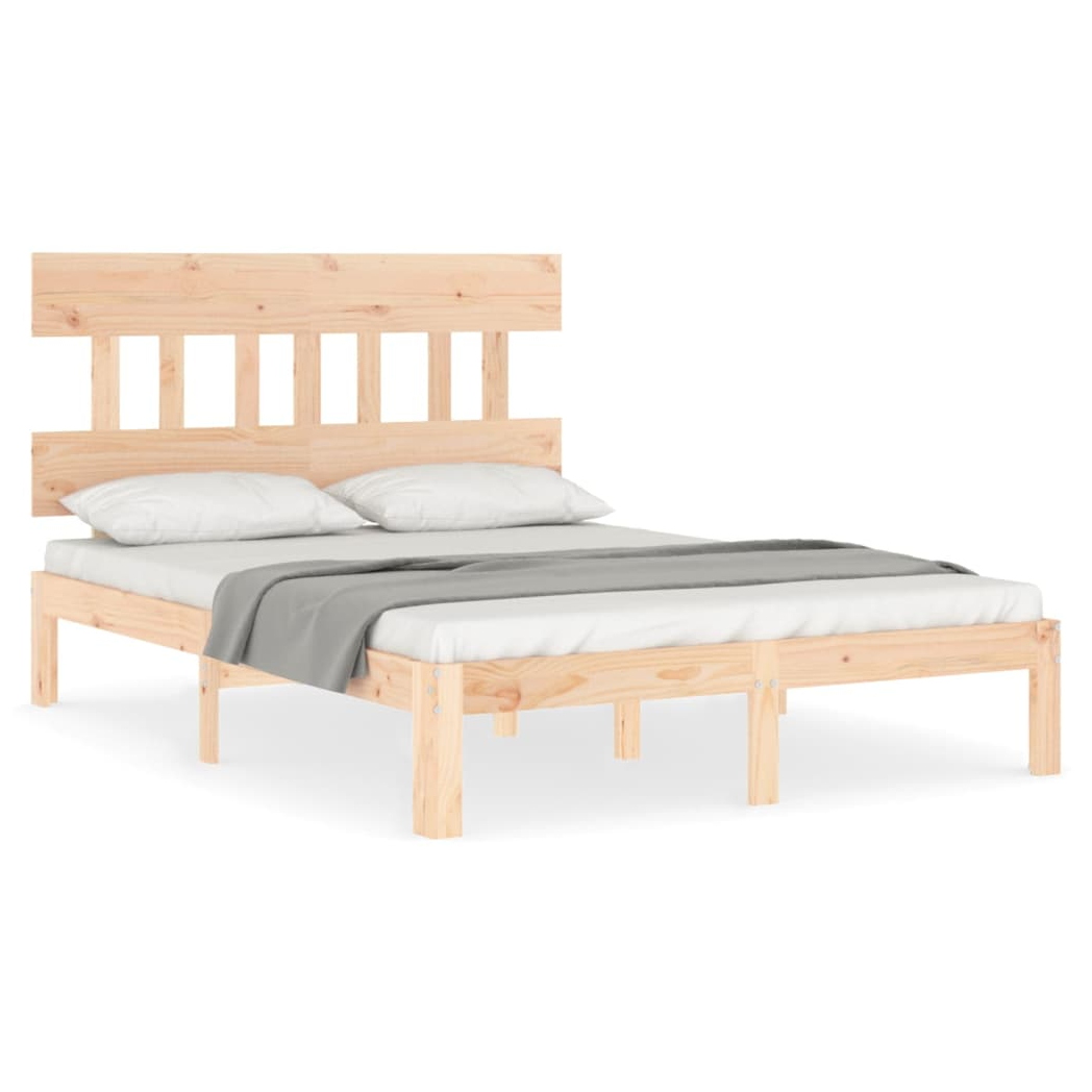 Bed Frame with Headboard 120x200 cm Solid Wood