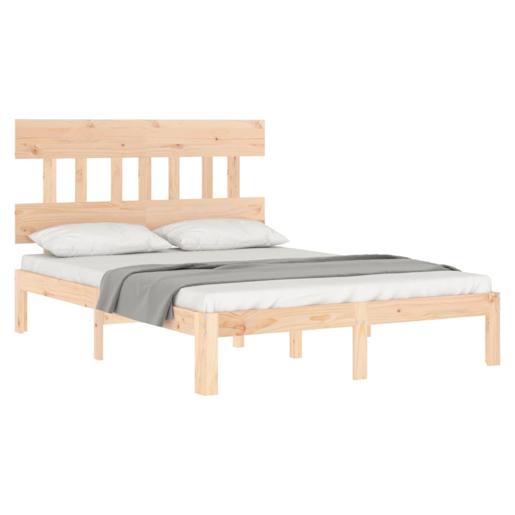 Bed Frame with Headboard 120x200 cm Solid Wood