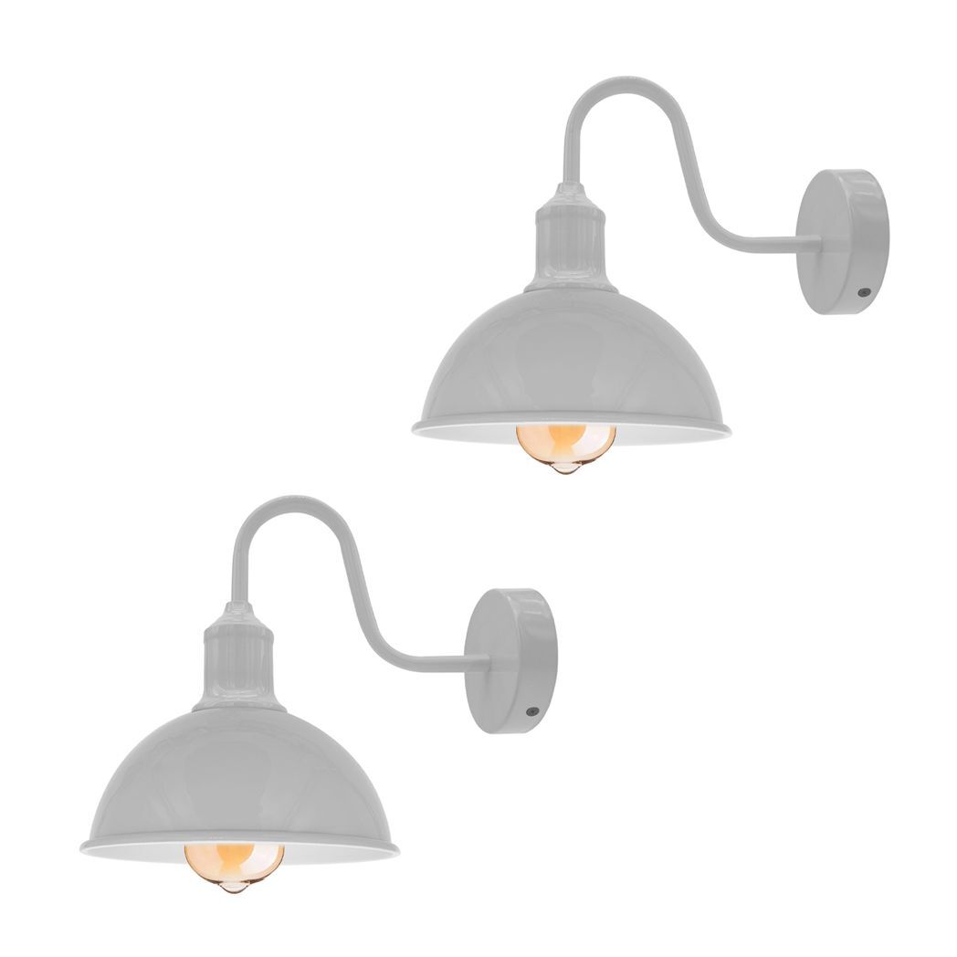 Modern Industrial 2 Pack Swan Neck Metal Arm E27 Sconce Wall Light Set Fixture for Living Room Dining Room Kitchen.