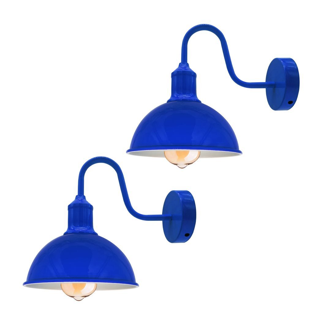 Modern Industrial 2 Pack Swan Neck Metal Arm E27 Sconce Wall Light Set Fixture for Living Room Dining Room Kitchen.