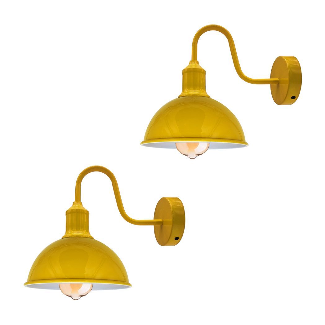 Modern Industrial 2 Pack Swan Neck Metal Arm E27 Sconce Wall Light Set Fixture for Living Room Dining Room Kitchen.