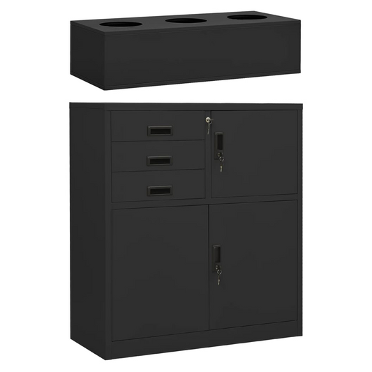 Office Cabinet with Planter Box Anthracite 90x40x125 cm Steel
