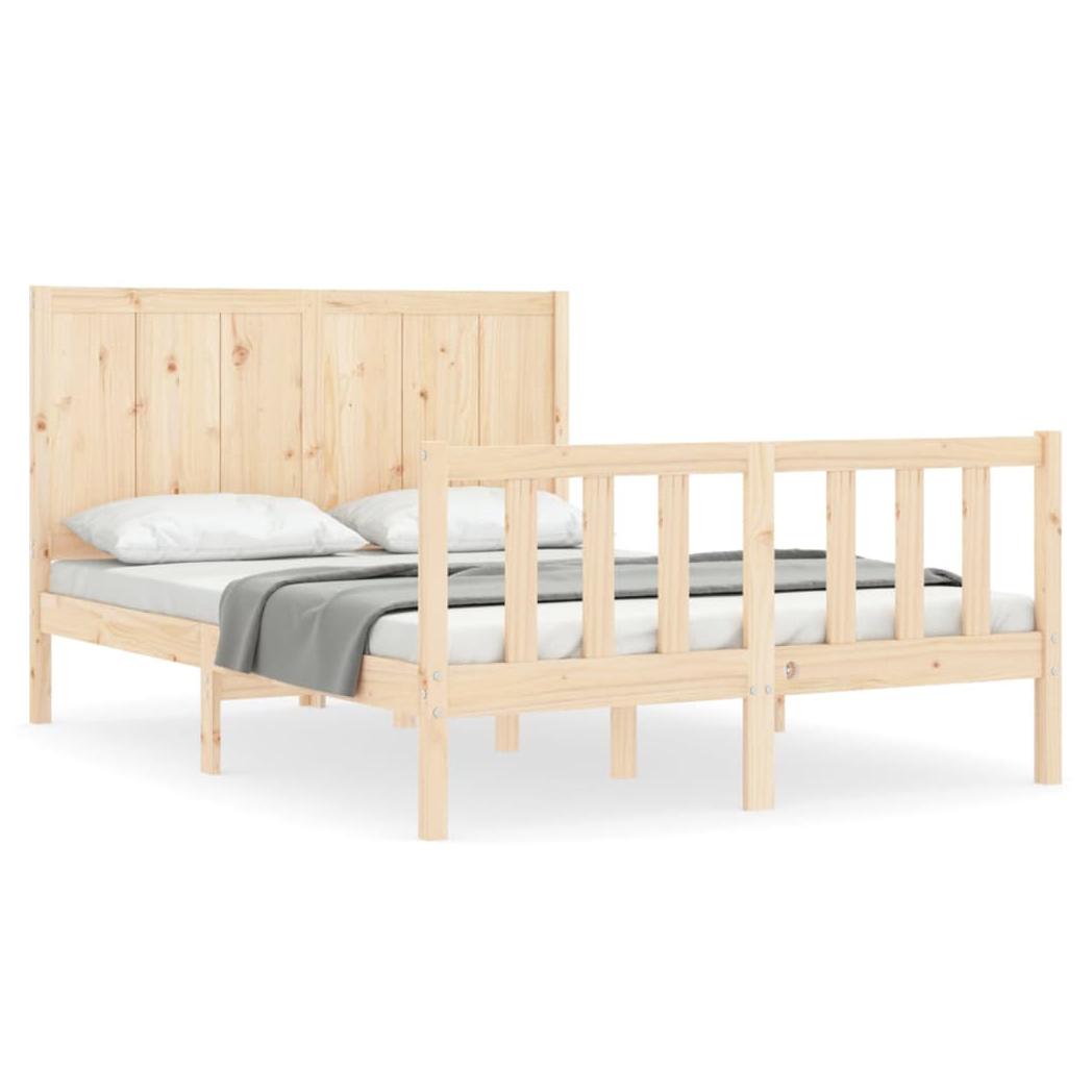 Bed Frame with Headboard 120x200 cm Solid Wood