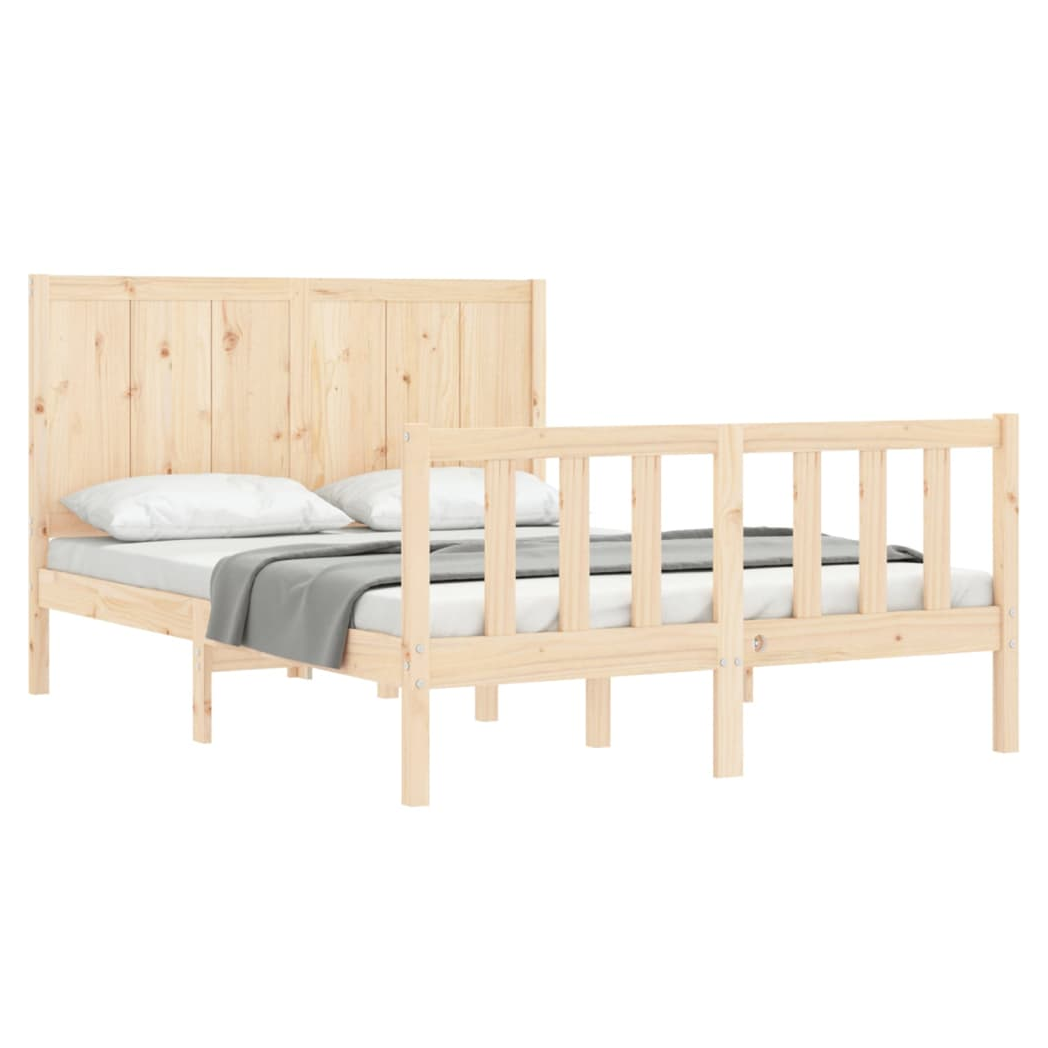 Bed Frame with Headboard 120x200 cm Solid Wood