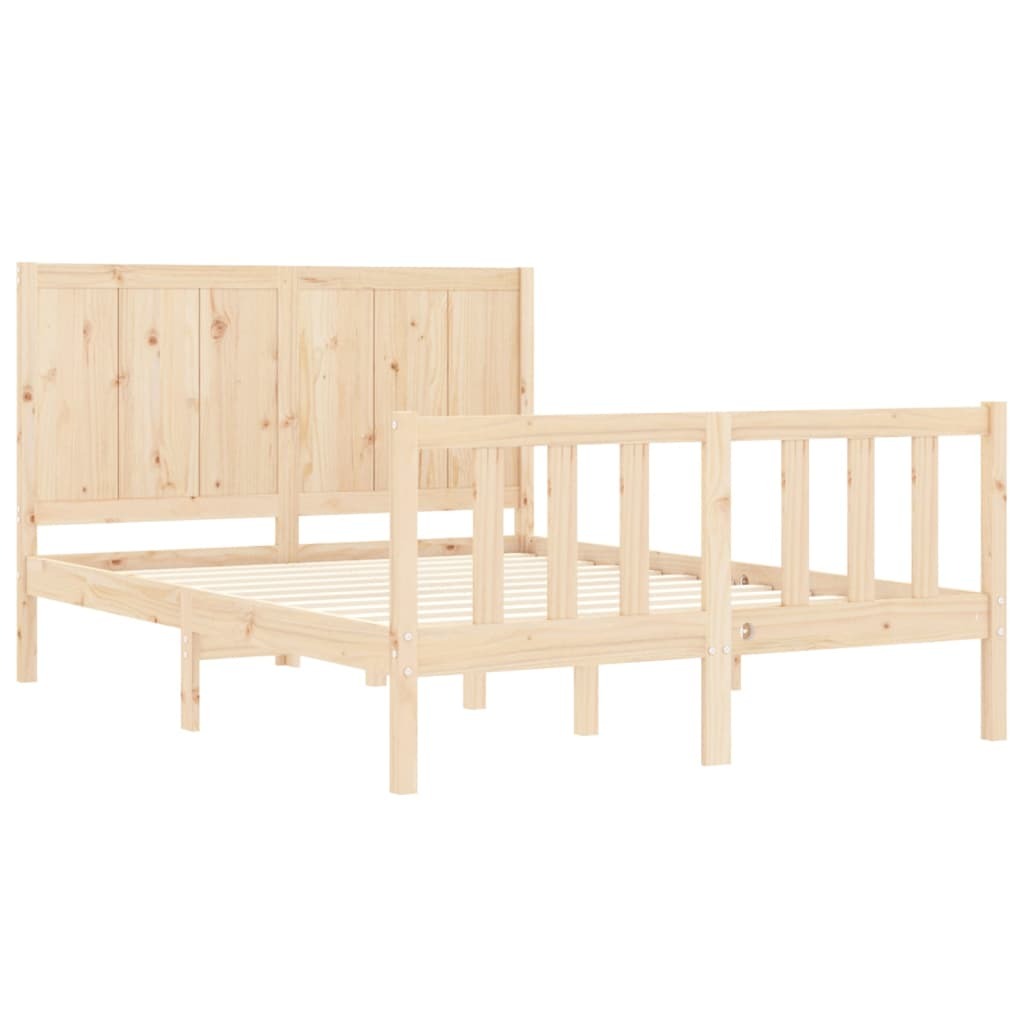 Bed Frame with Headboard 120x200 cm Solid Wood