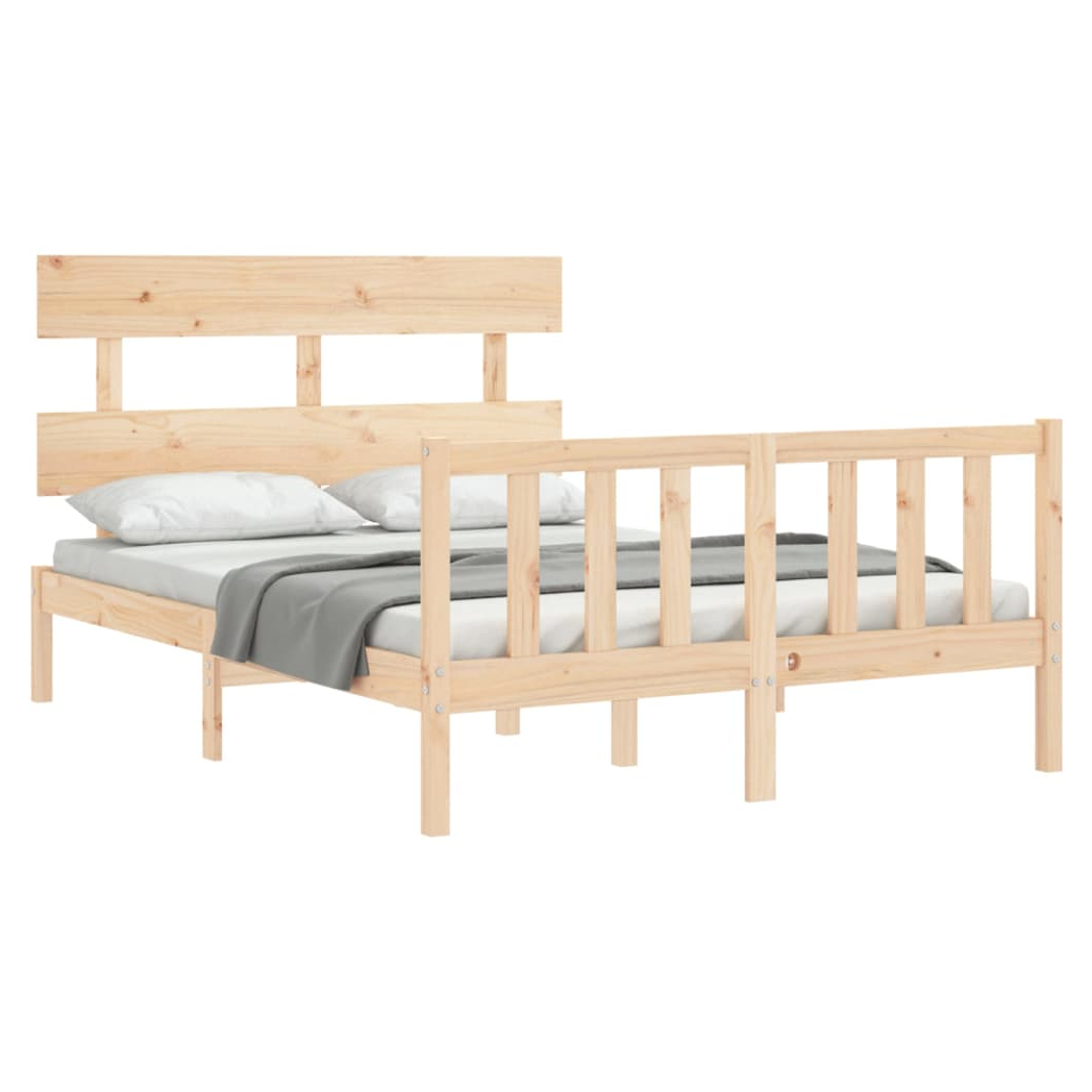 Bed Frame with Headboard 120x200 cm Solid Wood