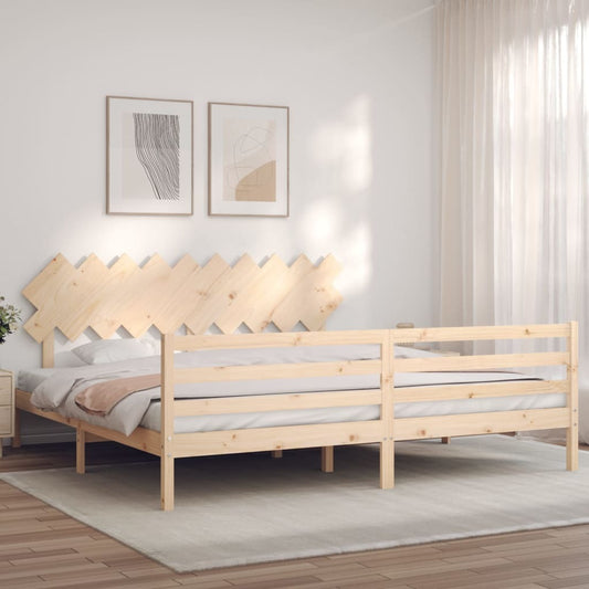 Bed Frame with Headboard 200x200 cm Solid Wood