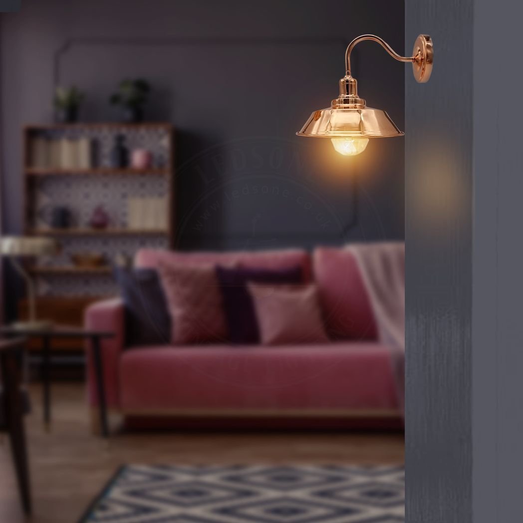 Vintage Industrial Rose Gold Retro Wall light Sturdy Metal Lamp Shade Lights Classic Style Electroplated Finish E27 lamp
