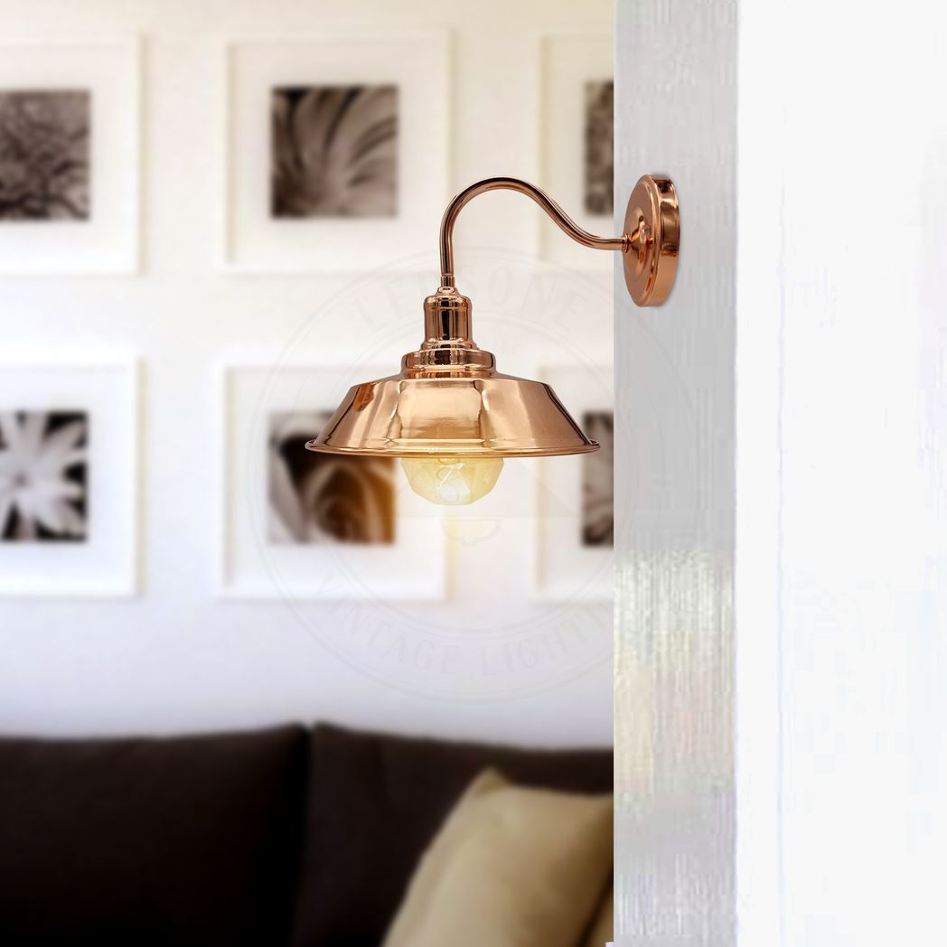 Vintage Industrial Rose Gold Retro Wall light Sturdy Metal Lamp Shade Lights Classic Style Electroplated Finish E27 lamp