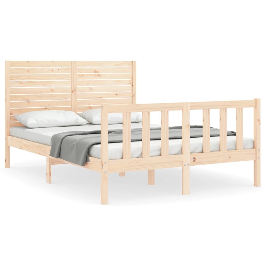 Bed Frame with Headboard 120x200 cm Solid Wood