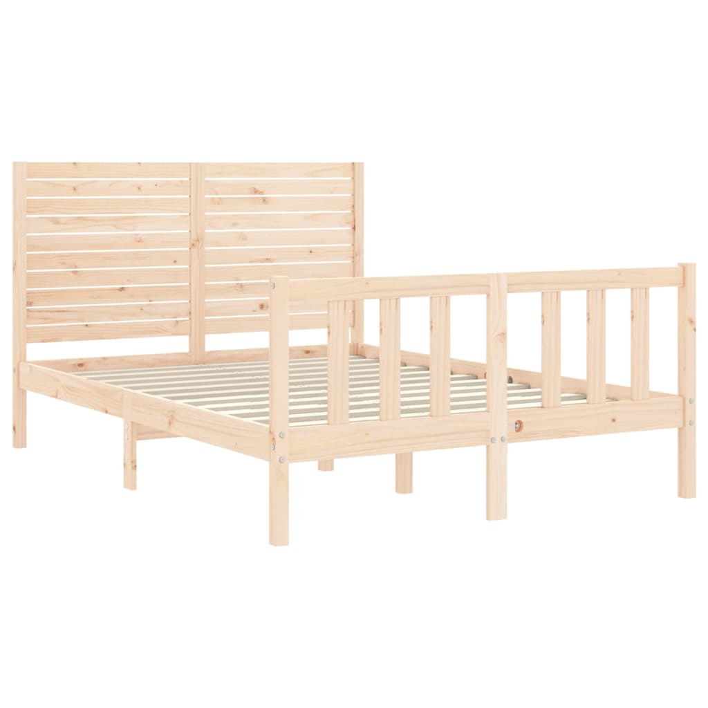 Bed Frame with Headboard 120x200 cm Solid Wood