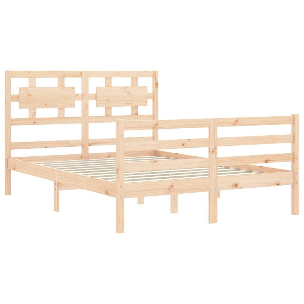 Bed Frame with Headboard 120x200 cm Solid Wood