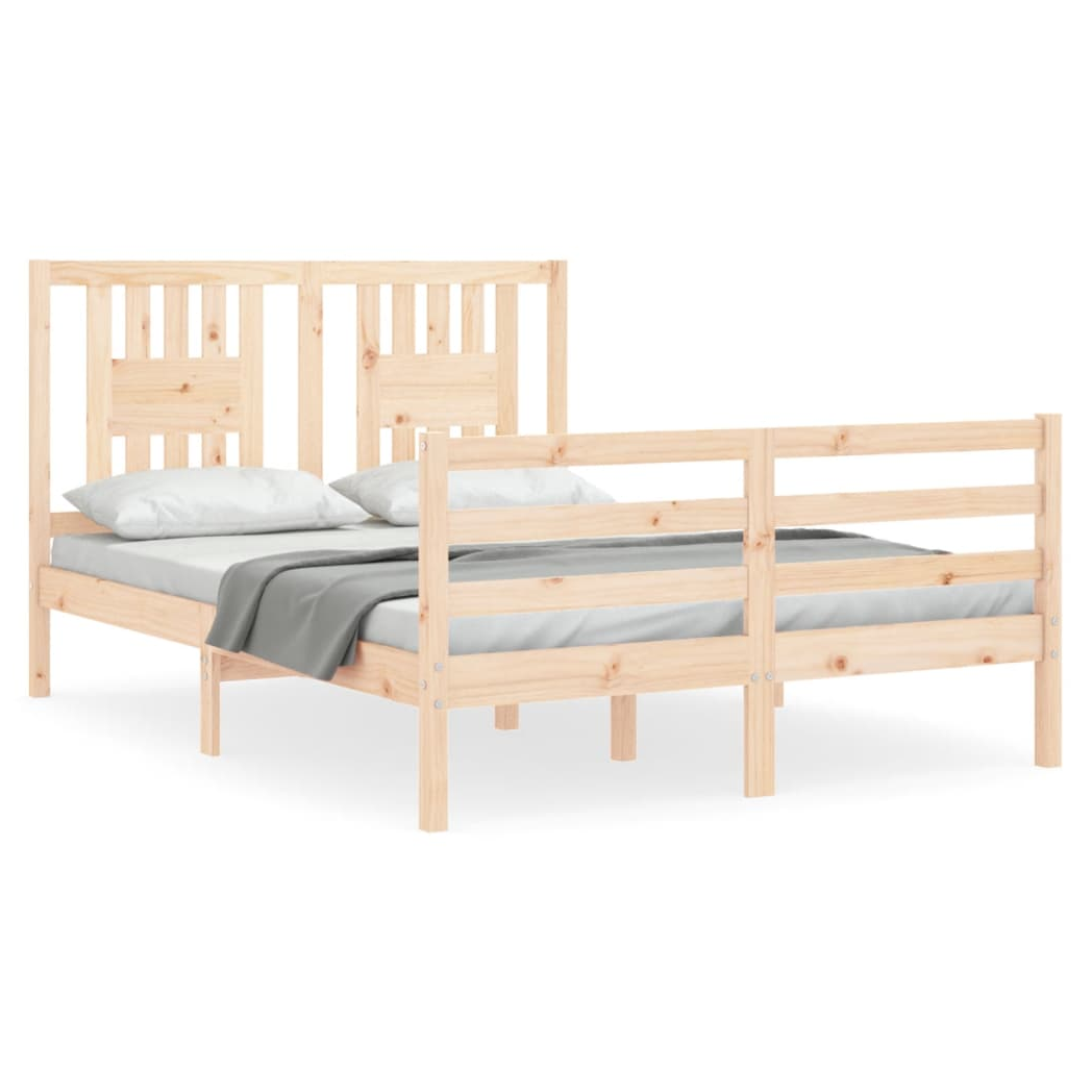 Bed Frame with Headboard 120x200 cm Solid Wood