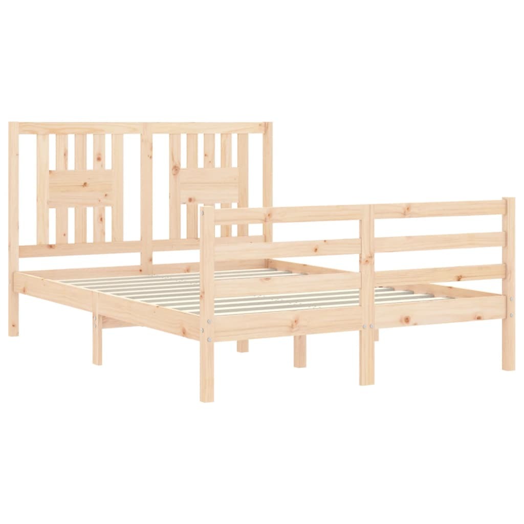 Bed Frame with Headboard 120x200 cm Solid Wood