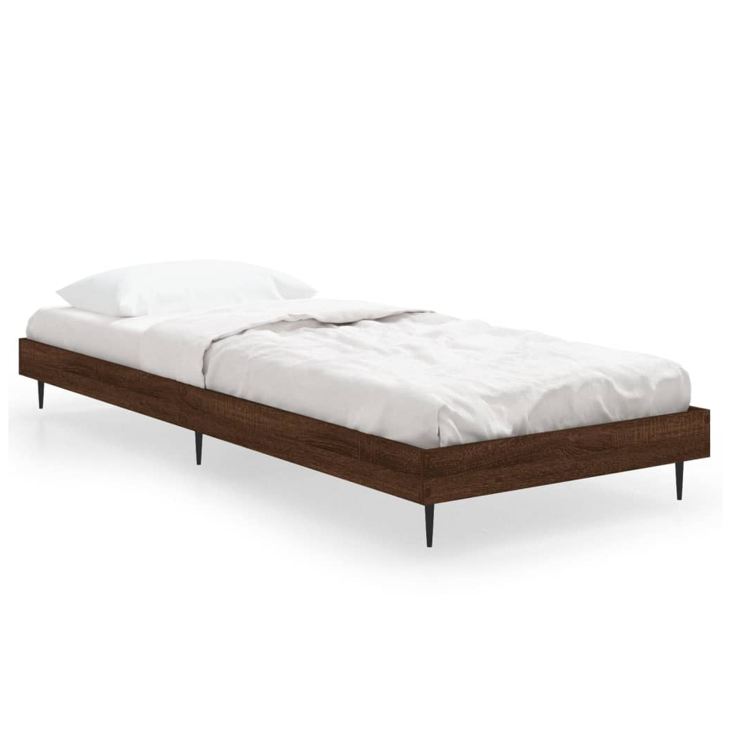 Bed Frame Brown Oak 75x190 cm Small Single Engineered Wood