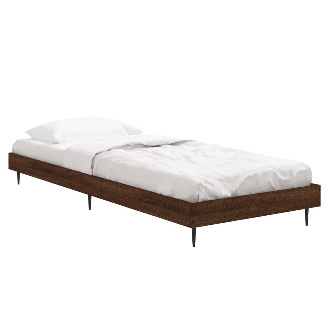 Bed Frame Brown Oak 75x190 cm Small Single Engineered Wood