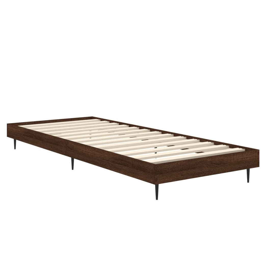 Bed Frame Brown Oak 75x190 cm Small Single Engineered Wood
